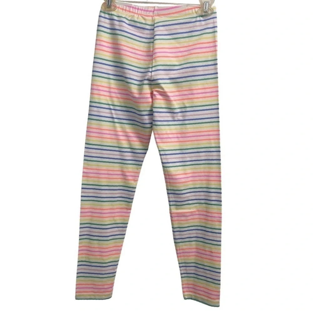 Cat & Jack Girls White Colorful Multistripe Stretchy Leggings Size XL NWT